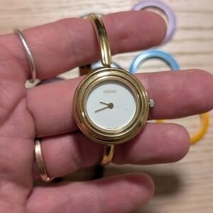 Gucci 11/12.2 25mm Gold Stainless Steel Case with Gold Stainless Steel